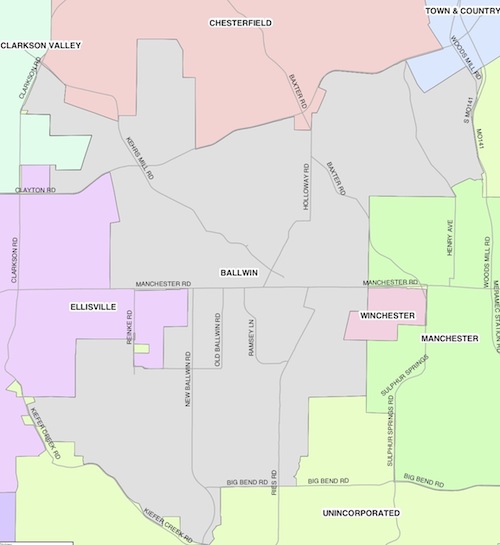ballwin ABOVE: Map of Ballwin, click to view larger version