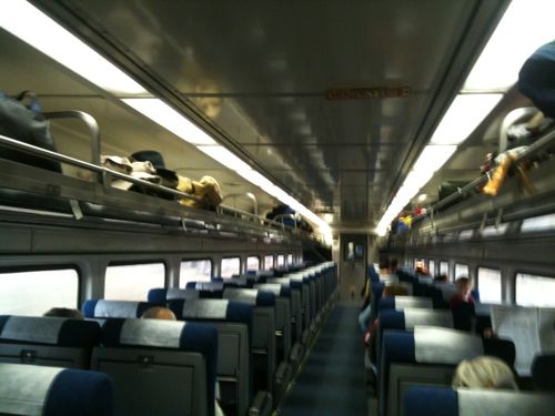 ABOVE: The coach car to Kansas City was clean & comfortable