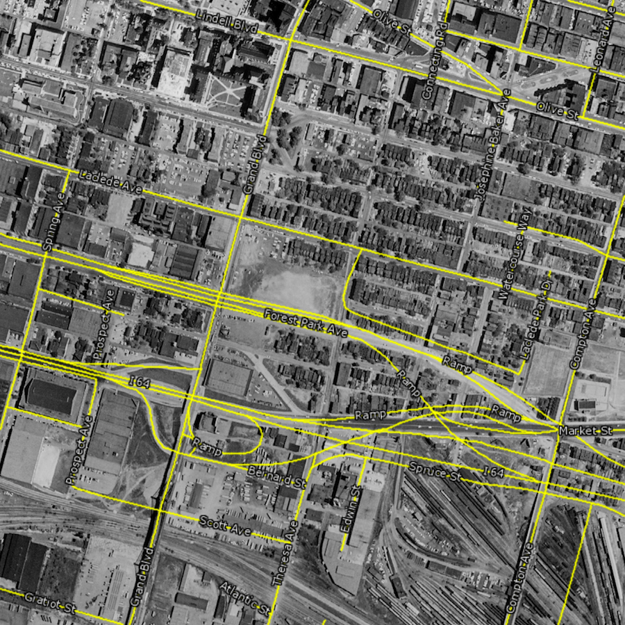 council plaza 1958 aerial