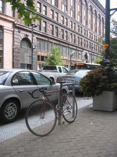 bike at bike rack