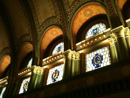 Window detail inside the Grand Hall at Union Station