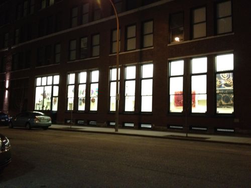 ABOVE: Art display windows facing 16th Street