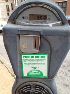 Our current parking meters accept coins only. 