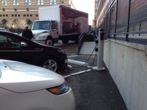 St. Louis' only certified B Corp, Microgrid, installed this electric car charging station on Lucas between 6th & 7th 