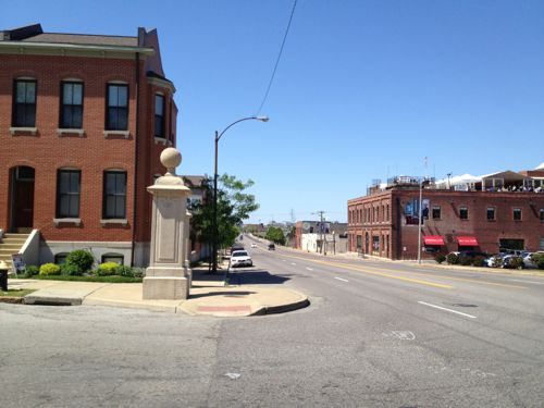 Vin de Set and PW Pizza are popular destinations, causing people to cross Chouteau often. April 2012 