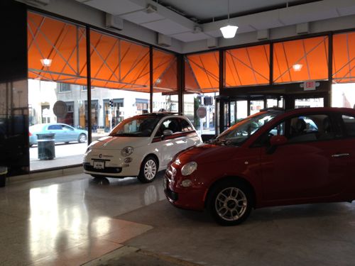 ABOVE: Two of the five 500s on display in the showroom