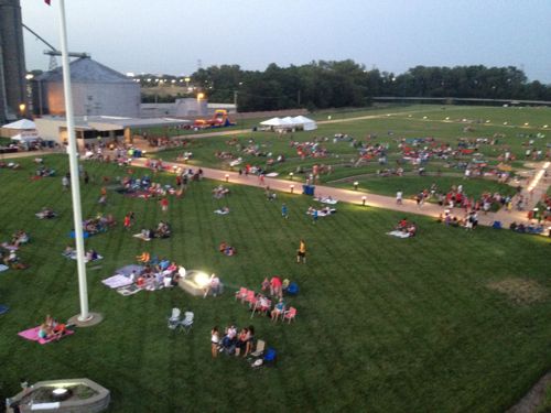 Hundreds gathered at Malcolm Martin Memorial Park in East St. Louis IL to watch the St. Louis fireworks on July 4th, 2011