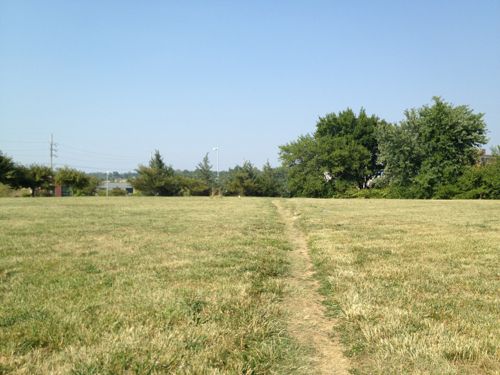 ABOVE: Over the last 19 years residents have worn a clear path across the open field...ur, park