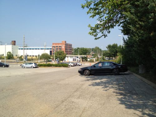 ABOVE: After the shortcut through the park the residents still have to walk through a parking lot. Pedestrians shouldn't have to walk through a parking lot, they're among the least appealing places to walk.