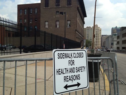 ABOVE: The city cites "health and safety reasons" for closing the sidewalks. 