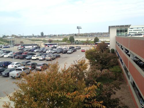 ABOVE: The only thing at the station currently is 1,583 parking spaces (926 surface, 657 in garage)