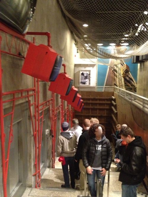 ABOVE: After walking down a flight of stairs you reach the loading area for the tram to the top. Disabled passengers are assigned to the first car to make it easier. 