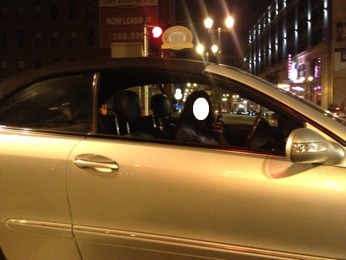 ABOVE: Just as I enter the crosswalk this driver stops in front of me. 