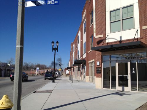 ABOVE: I like that one of the two 3-story buildings facing MLK has storefront spaces