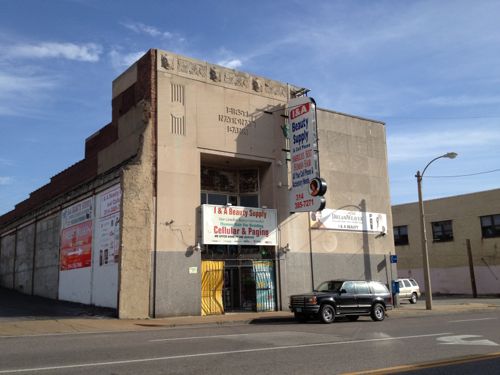 ABOVE: Commercial district continues west off the city limits 