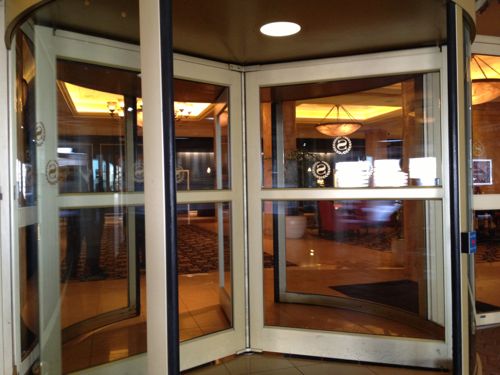 ABOVE: Revolving front door at Sheraton on 14th Street 