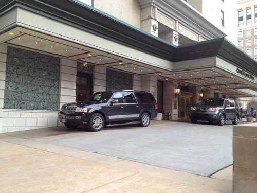 ABOVE: Moving closer we see the first SUV parked out of the way for other vehicles. 