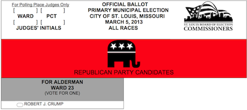 ABOVE: One Republican has filed. If he gets one vote in the March 5th primary he'll face Democrat Joe Vaccaro in the April general election. Vaccaro will win the Democratic primary because he has no challenger.