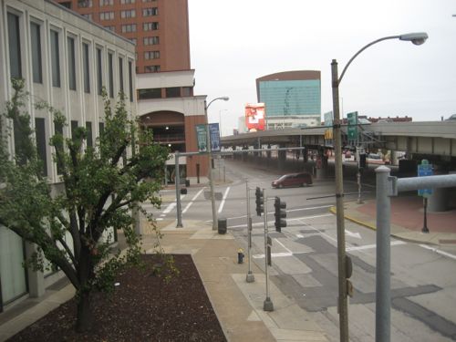 ABOVE: One location might be this unused corner of the Mansion House complex