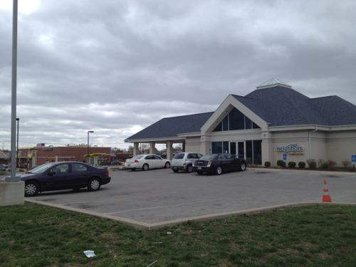 Neighbors wanting to visit Neighbors Credit Union should drive to do so, they've made no provisions to arrive on foot. 