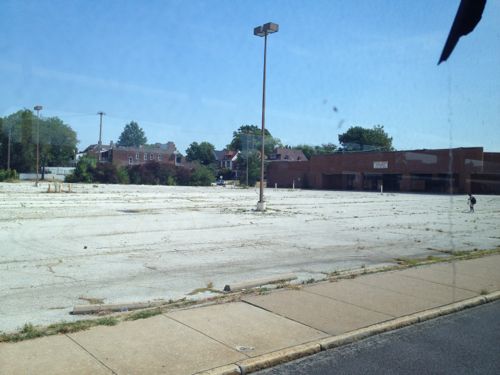 Former grocery store building has now been razed.