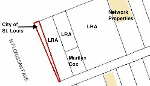 The City of St. Louis is the legal owner of the 668 sq ft lot at 1458 Madison St. 