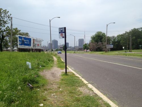 Looking back toward downtown we see evidence of disinvested in the area along N. Florissant near  Madison St.