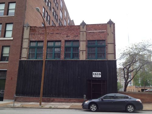 The 2-story building at 1610 Locust was built in 1917, next door is The Leather Trades Artist Lofts. 