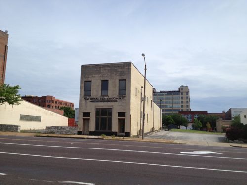 The narrow building at 2011 Olive was built in 1919.