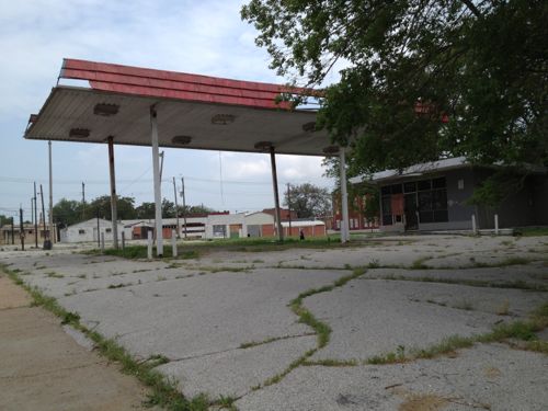 The vacant gas station at 2418 N. Florissant was built in 1972.