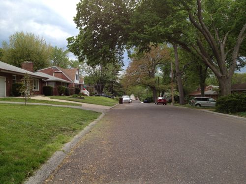 The streets intersecting with St. Vincent don't have sidewalks for the first block to Danbury Ave.