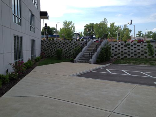 View of pedestrian route from entry