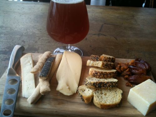 Cheese board at Urban Chestnut pairs nicely with their beers