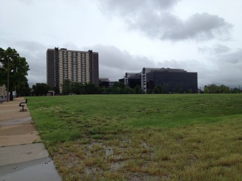 Sigma-Aldrich owns the land from the old church to Ewing. 