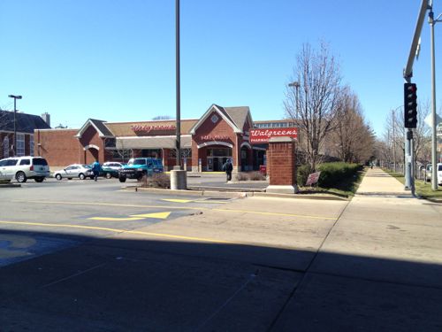 The Walgreens at 4200 Lindell was built in 2002 on a massive 1.8 acre site. I see this as being a perfect location for Walgreens' new upscale urban format, complete with a fresh sushi bar. Click photo for article. 