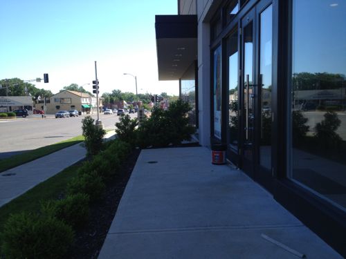 Here's the view next door looking toward the old entrance.