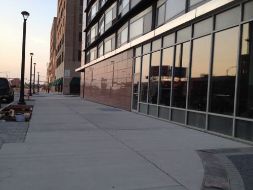 The new wider sidewalk along Tucker will be perfect for outdoor dining.