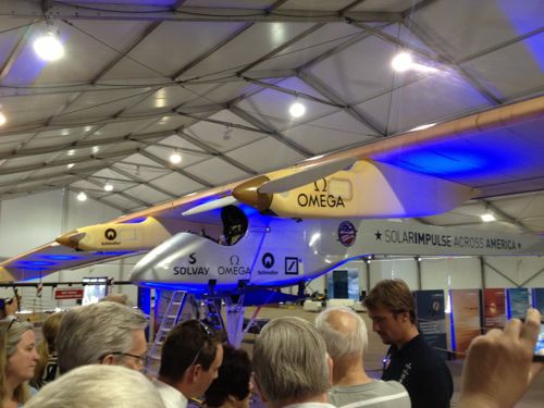 Members of the Solar Impulse team were available to talk with visitors. 