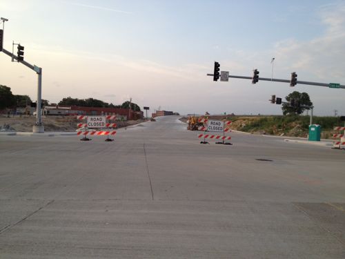 Looking north from Cass & Tucker the approach to the new Mississippi River Bridge is nearly complete.  