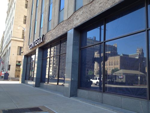 Between Olive and the new SLU Law School is 210 N Tucker, now a date center. But I have hope for the ground floor...