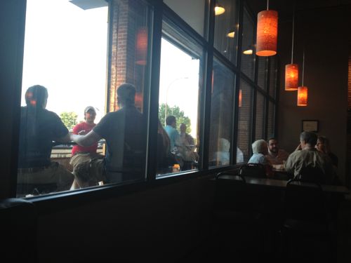 The patio space as seen from inside