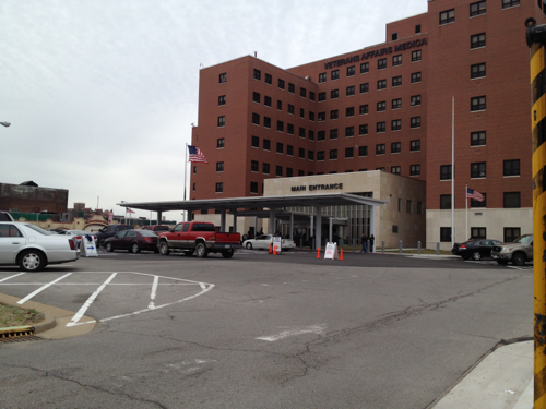 John Cochran VA Hosp as seen from the public sidewalk. 