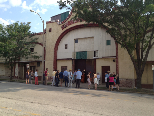 Thats's because the thrift store on Delmar is actually the historic Palladium that faces Enright. A group gathered last month for a street party to call attention to the significant musical history of the building.