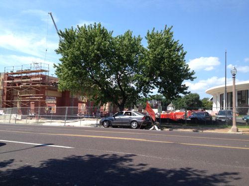 With the CVS being built on the AAA parking lot the former lawn is now parking.