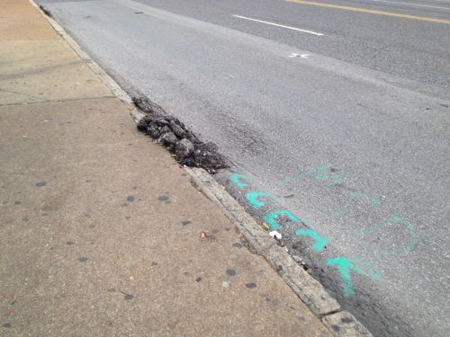 Repeated weight of buses stopping on Chippewa just east of Hampton has messed up the paving. 