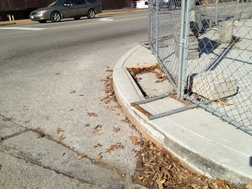 During the $70 million dollar library renovation I emailed this pic to director Waller McGuire, noting how high the ramp was above the street level.