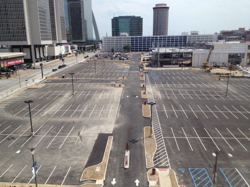 Looking east from the Stadium West garage on August 27, 2013