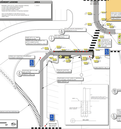 New access route from Brentwood & Galleria Parkway, click image to view full 10-page PDF of construction drawings