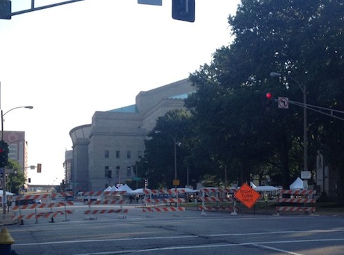 14th Street closed at Pine on a thursday to set up a weekend event