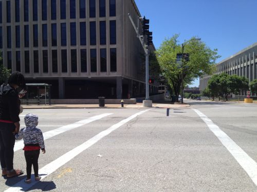 Once at Market you can see the bus stop and city offices. 